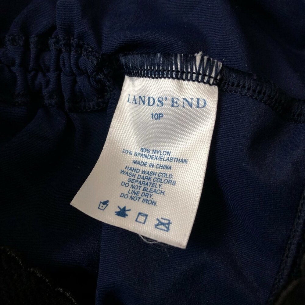 Lands End Womens Tankini Top Molded Cups Halter Ruched Navy Blue Size 10P - Picture 3 of 3